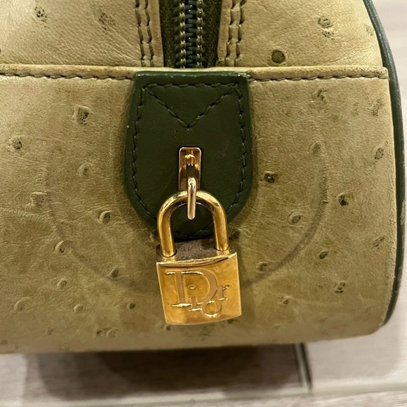 Christian Dior Rare Ostrich Saddle Green Bowler Bag - Picture 8 of 16